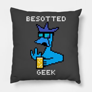 Blue Zombie white Pillow