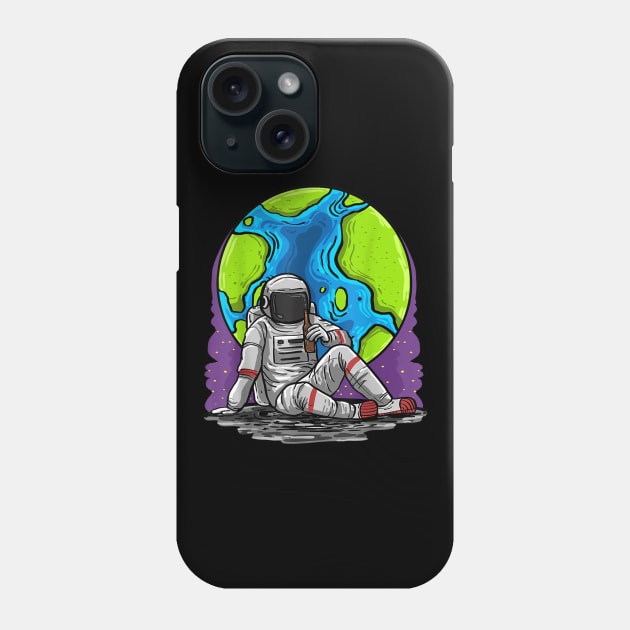 Astronaut Beer Earth Funny Spaceman Drinking Alcohol Gift Phone Case by nellieuyangela