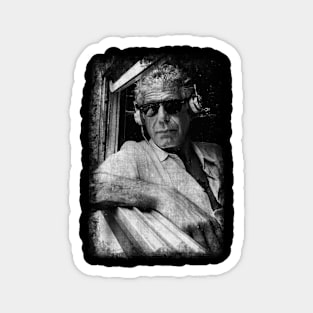 Anthony Bourdain Adventure // 80s 90s Vintage Distressed Magnet