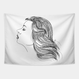 Woman Pencil portrait Tapestry