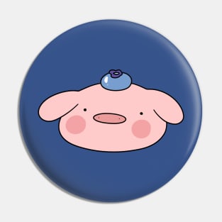 Blueberry Pig Face Pin