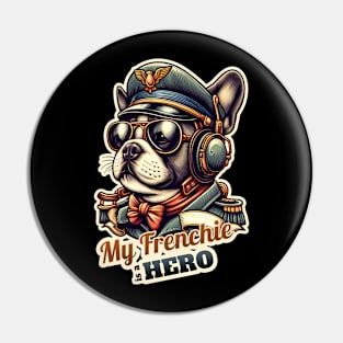 Pilot French bulldog Pin