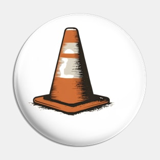 Traffic Cone graphic print Pin