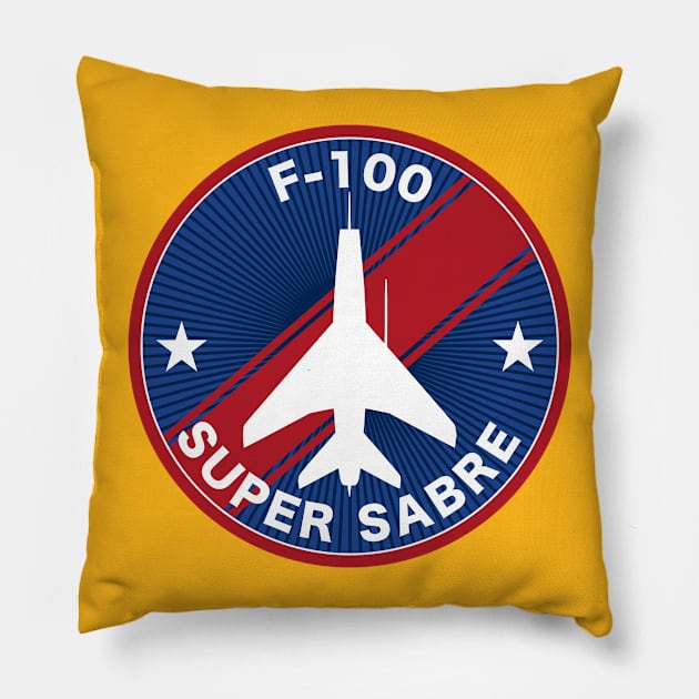 F-100 Super Sabre Patch Pillow by Firemission45