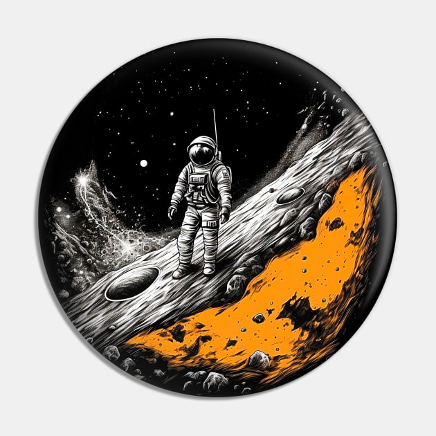 Celestial Voyager: Moon Landing Commemoration Pin by Klimek Prints