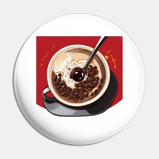 Coffee Art Retro Vintage Artsy Roast Pin