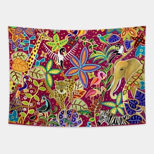 Pink African jungle Tapestry