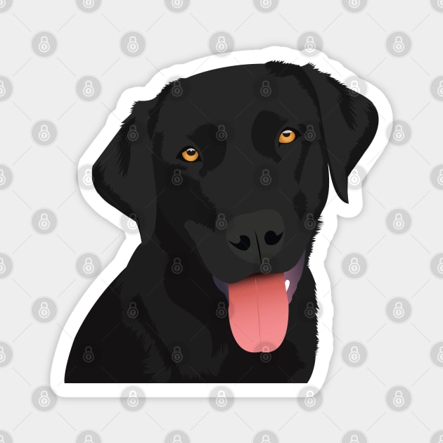 Adorable Black Lab Magnet by KCPetPortraits