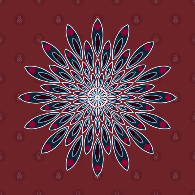 Red, White and Blue Peacock Mandala by Hip Scarves and Bangles