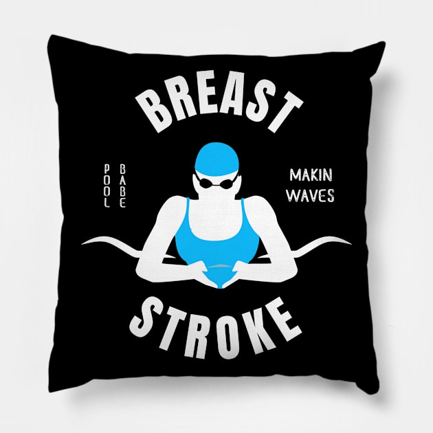 Girls Breaststroke Pool Babe Swimming Gift Pillow by atomguy