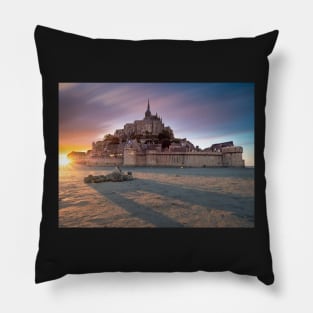 Mont St Michel Sunset and Shadow Pillow