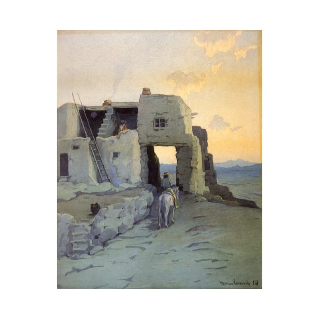 Evening, Pueblo of Walpi by Marion Kavanaugh Wachtel by MasterpieceCafe