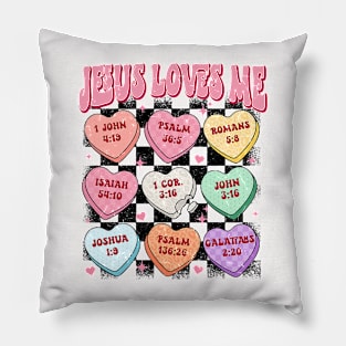 Conversation Hearts Christian Valentines Day Jesus Loves Me Pillow