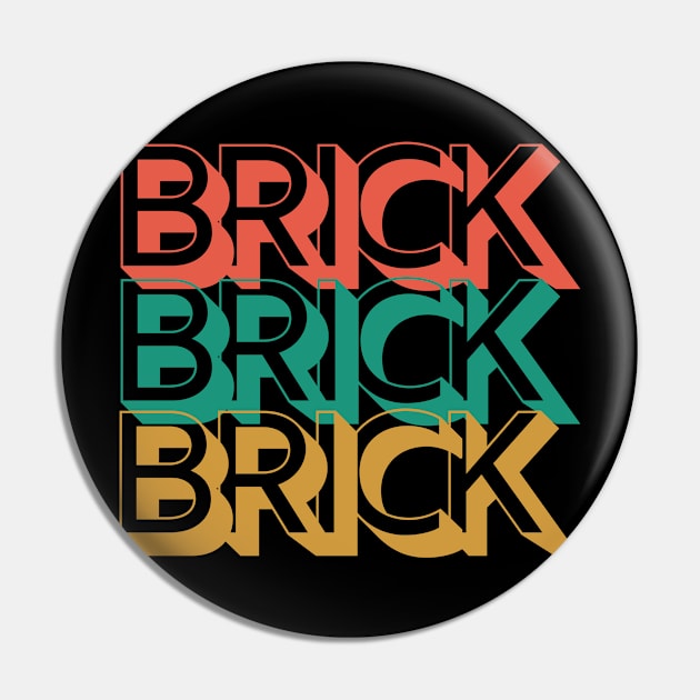 Retro Brick Pin by Rev Store