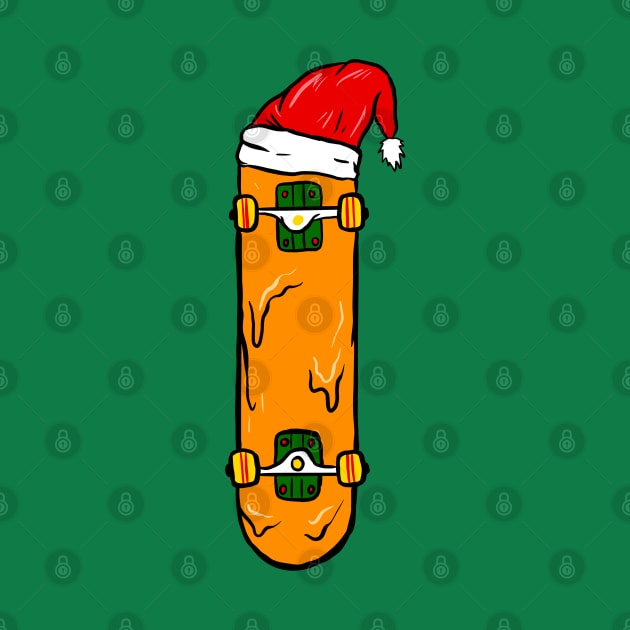 Santa Hat Skateboard by yogisnanda