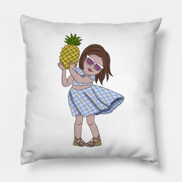 Pinapple Girl Pillow by Becky-Marie