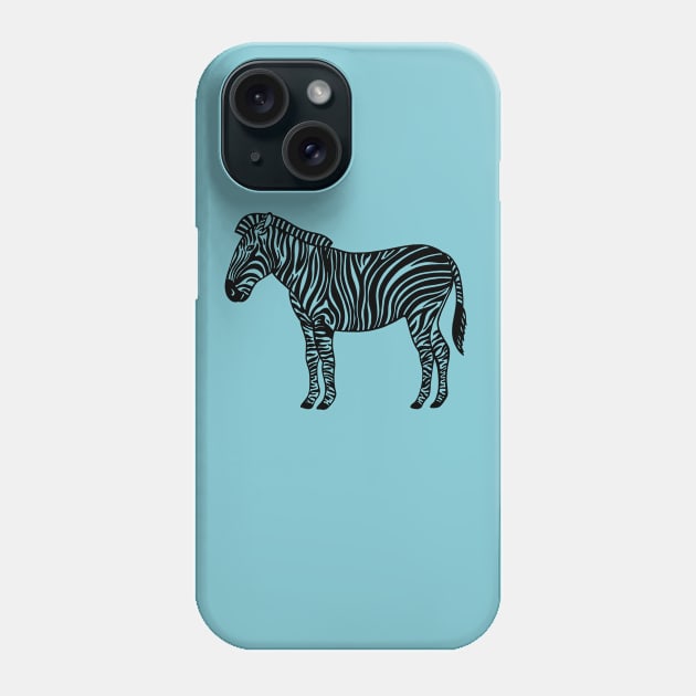 Zebra - hand drawn detailed animal design Phone Case by Green Paladin