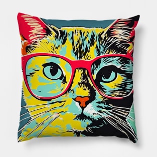 Cat With Glasses Pillow