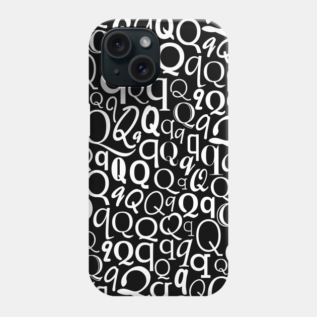 Q - Typography (White) Phone Case by gillianembers