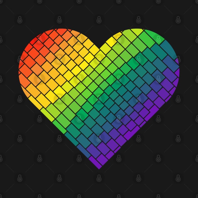 Tiled Rainbow Gay Pride Heart by Muzehack