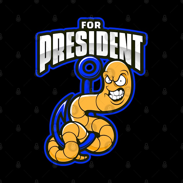 Funny Worm for President by Boga