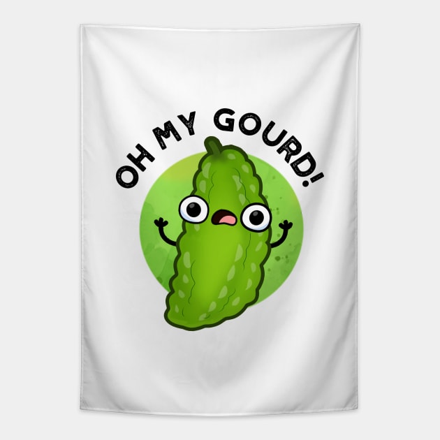 Oh My Gourd Cute Veggie Pun Tapestry by punnybone