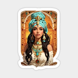 Cleopatra Queen of Egypt retro vintage floral design Magnet