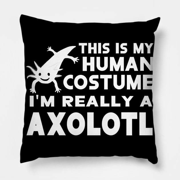 human costume axolotl design anatomy animal Pillow by FindYourFavouriteDesign