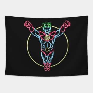 Captain Planet Neon Tapestry