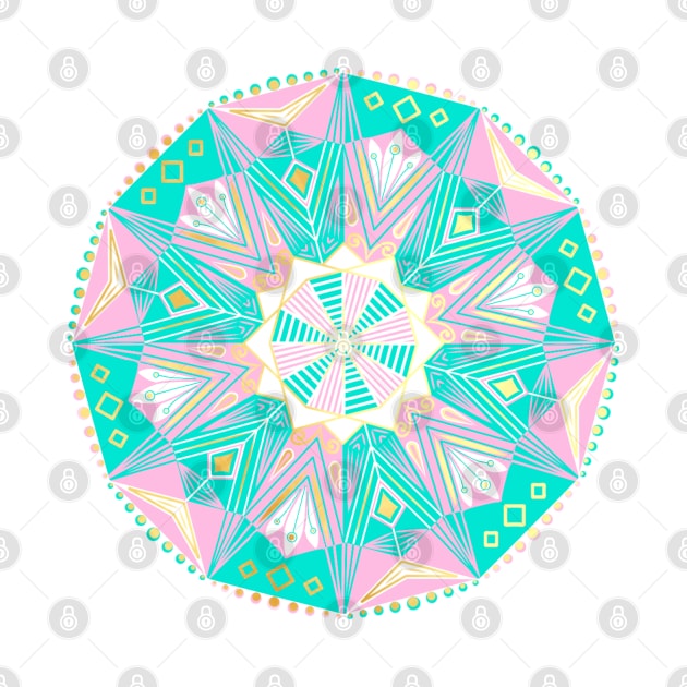 Mandala pink mint white gold by Crea Twinkles