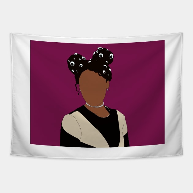 Janelle Monae Fan Art Tapestry by tayelectronica