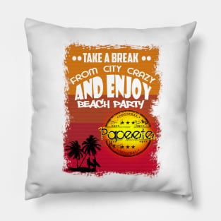 Tahiti Summer Beach Day Pillow