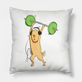 Dog Working Out: Barbell Pillow