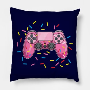 Pink Sprinkle Donut Video Game Console Controller for Gamer Pillow