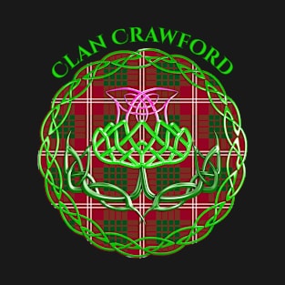 Crawford Scottish Tartan Celtic Thistle T-Shirt