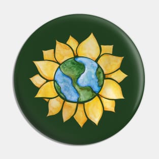 Sunflower Earth Pin