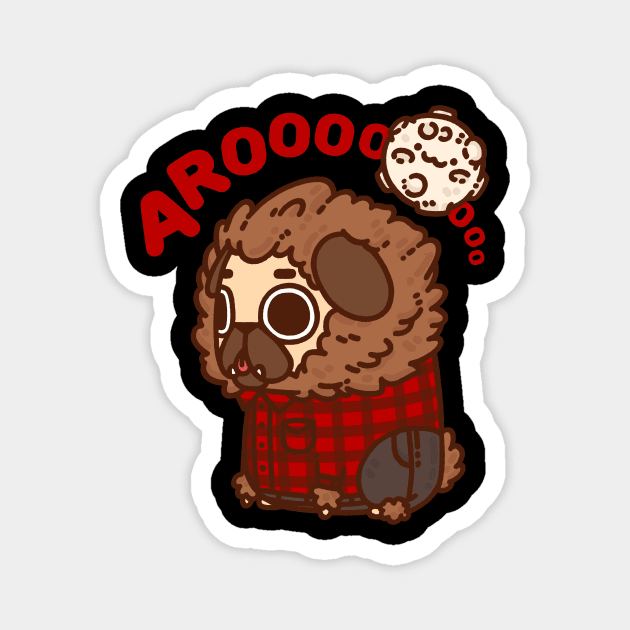 Werewolf Puglie Magnet by Puglie Pug 