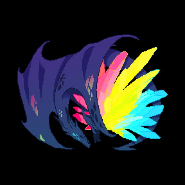 Pansexual Pride Flag Crystal Dragon by Oceanic Scribbles