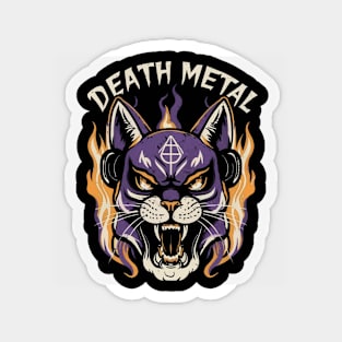 Death Metal Satanic Baphomet Cat Magnet