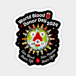World Blood Donor Day 2024 Phlebotomy Technician Men Women Magnet