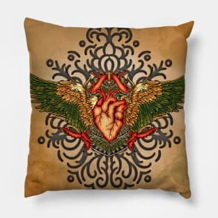 Heart with wings Pillow