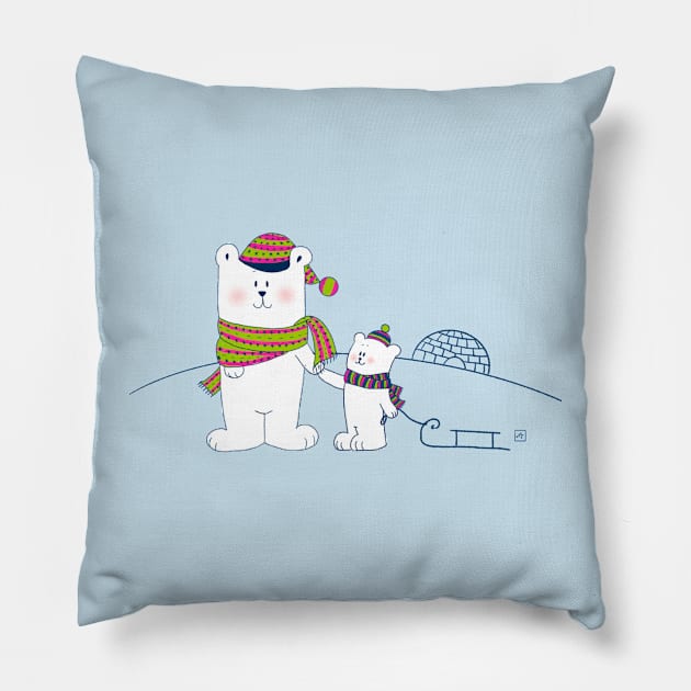 Polar Bear . Pillow by nasia9toska