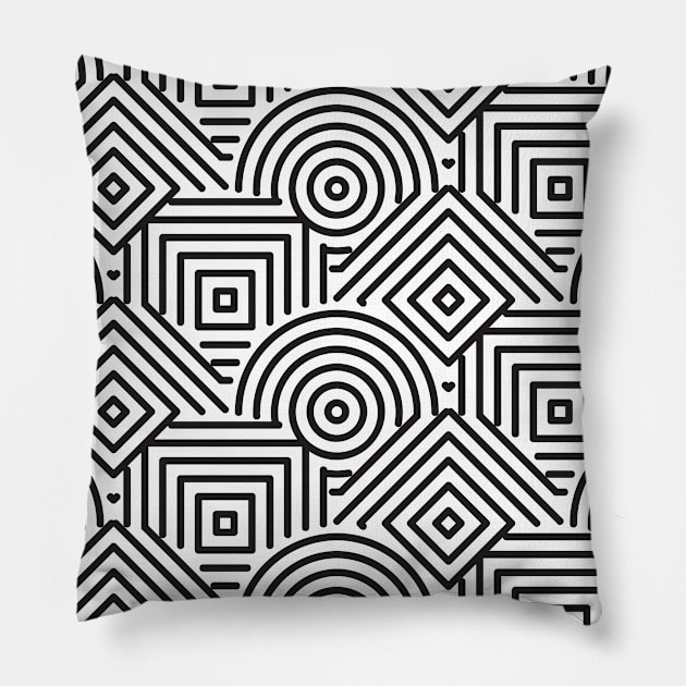 Geometric shapes pattern Pillow by Vilmos Varga