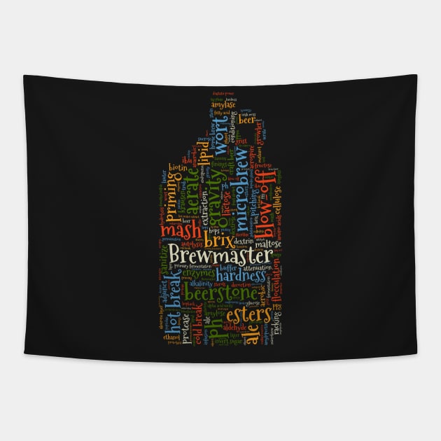 Brewmaster T-Shirt with 100+ Beer Terms for Home Brewers Tapestry by SecondActTees