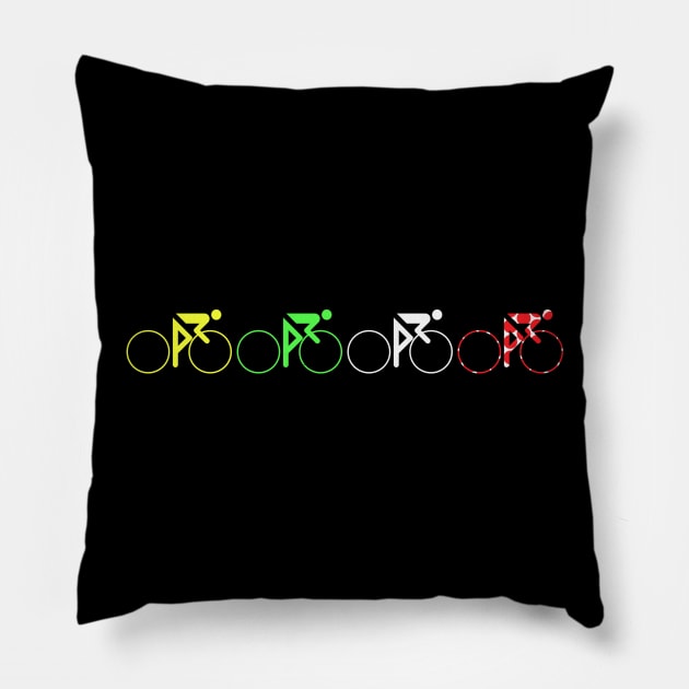 Bike Stripes Tour Jerseys v5 Pillow by sher00