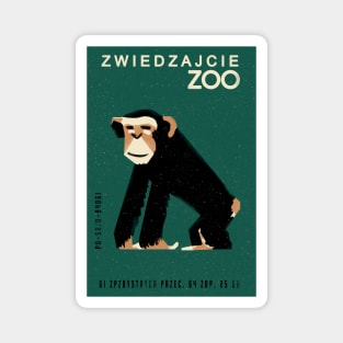 Vintage monkey zoo label Magnet