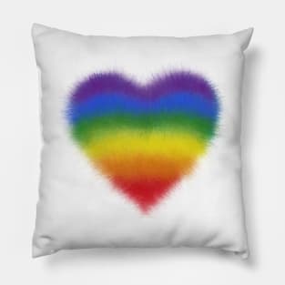 Pride furry heart Pillow