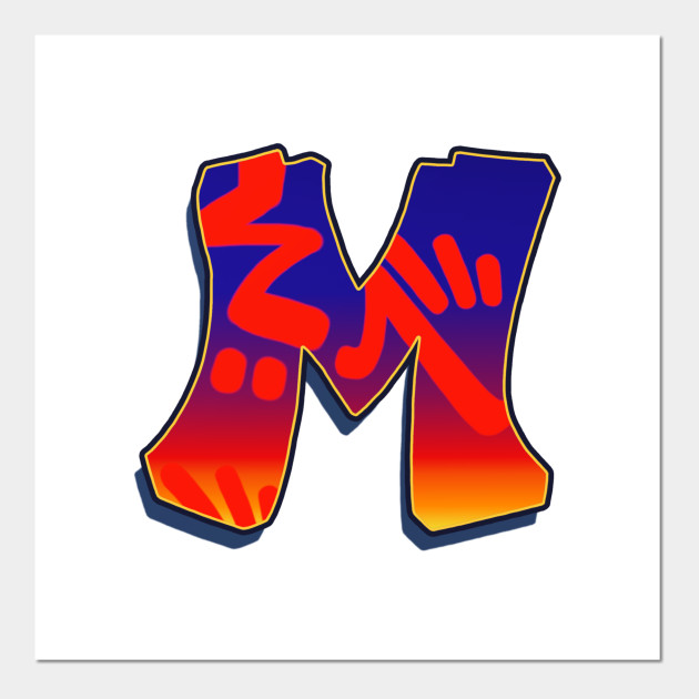 Letter M Night Sky Graffiti Poster Und Kunst Teepublic De