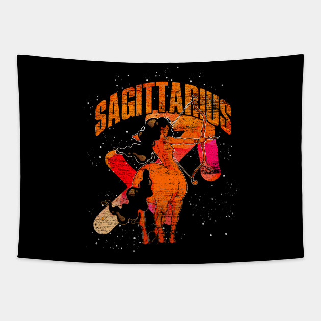 Disover Sagittarius Grunge Zodiac Signs - Astrology - Tapestry