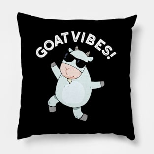 Goat Vibes Cute Good Vibes Animal Pun Pillow